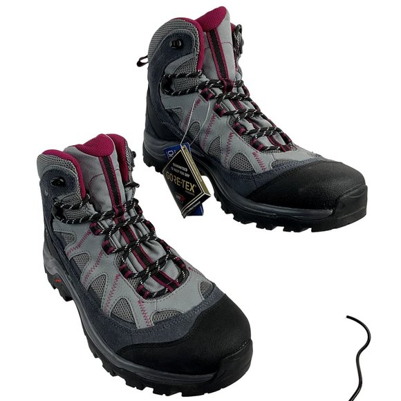 Salomon Boots Womens Sz 9.5 Gray Mauve Hiking Contagrip Ortholite $230 New - Picture 3 of 15